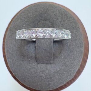 VTG Solid Sterling Silver 925 Cubic Zirconia Pavé Set Statement Ring Size 6.5
